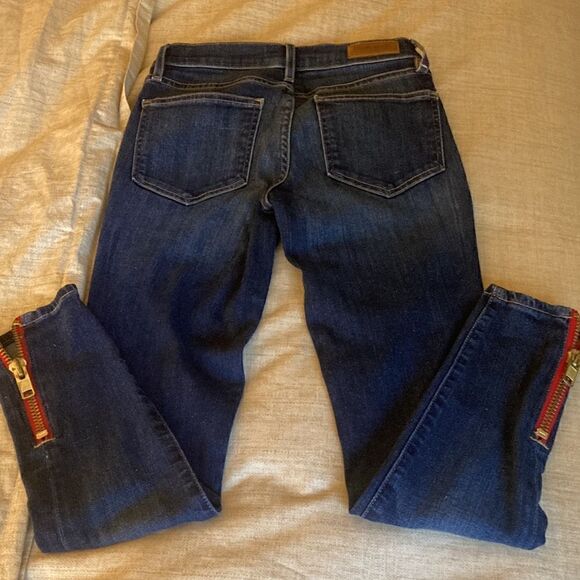 Etienne Marcel Denim Red Zipper Skinny Distressed Jean. Size 24. - Picture 6 of 10